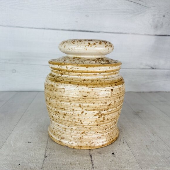 Vintage GT Mark 600/110 Speckle Rustic Farmhouse Canadian Stoneware Canister Jar - Picture 4 of 16